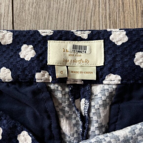 Kate Spade Cloud Dot Jacquard Cropped Pant Womens Size 0 Office Preppy Polka Dot - Picture 5 of 11